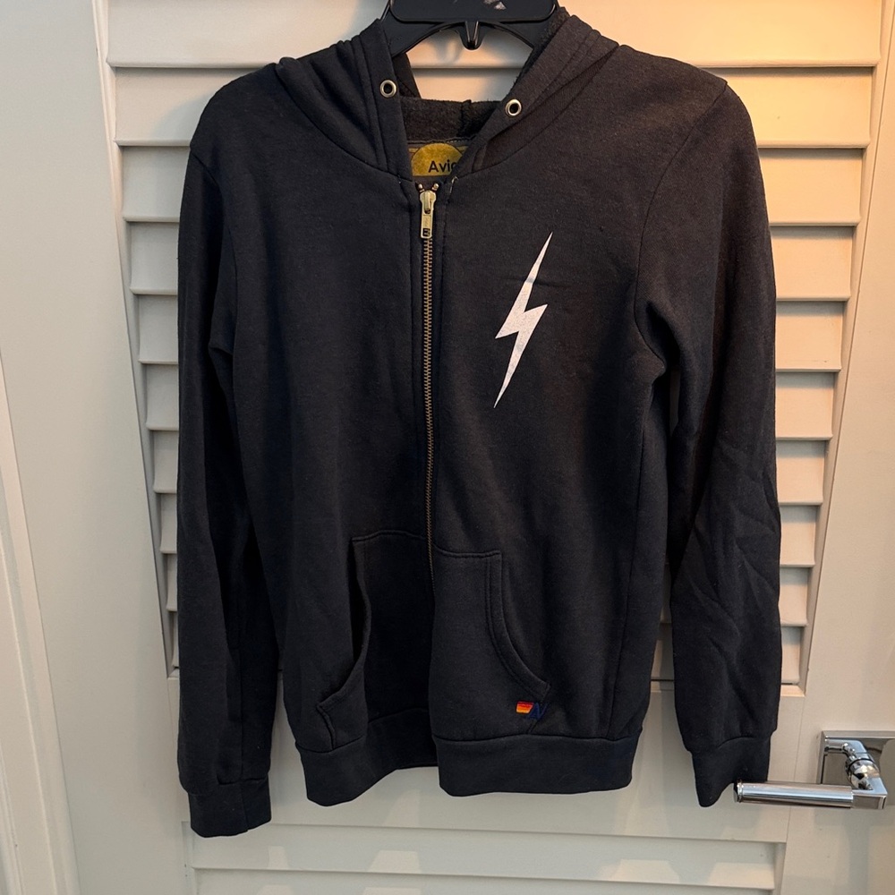 Aviator Nation Charcoal Zip-Up Hoodie